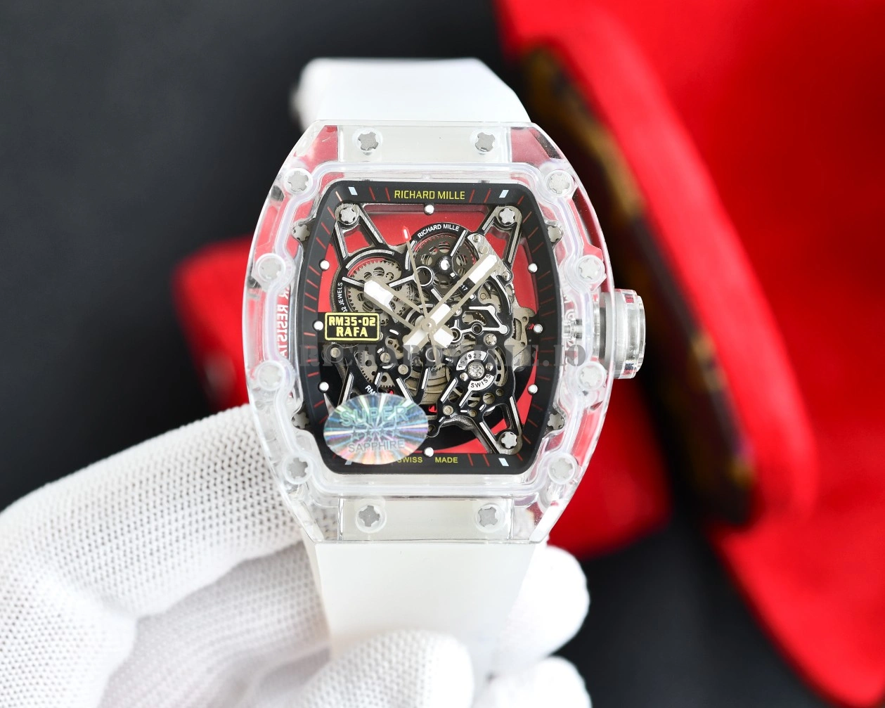 AAAAA Replica Richard Mille RM 35-02 Rafael Nadal Transparent Case Automatic Movement - Dial Detail 2