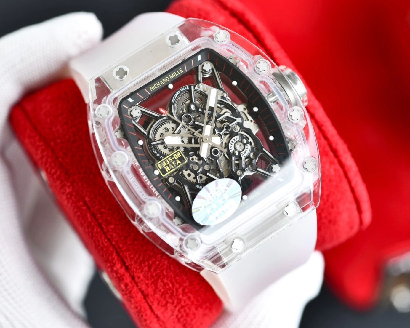 AAAAA Replica Richard Mille RM 35-02 Rafael Nadal Transparent Case Automatic Movement - Dial Detail 3