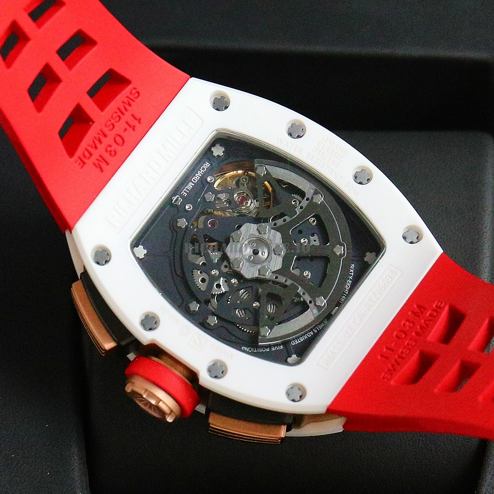 Richard Mille RM011 FM White Demon Flyback Chronograph White Ceramic Case AAAAA Replica Watch - Back View