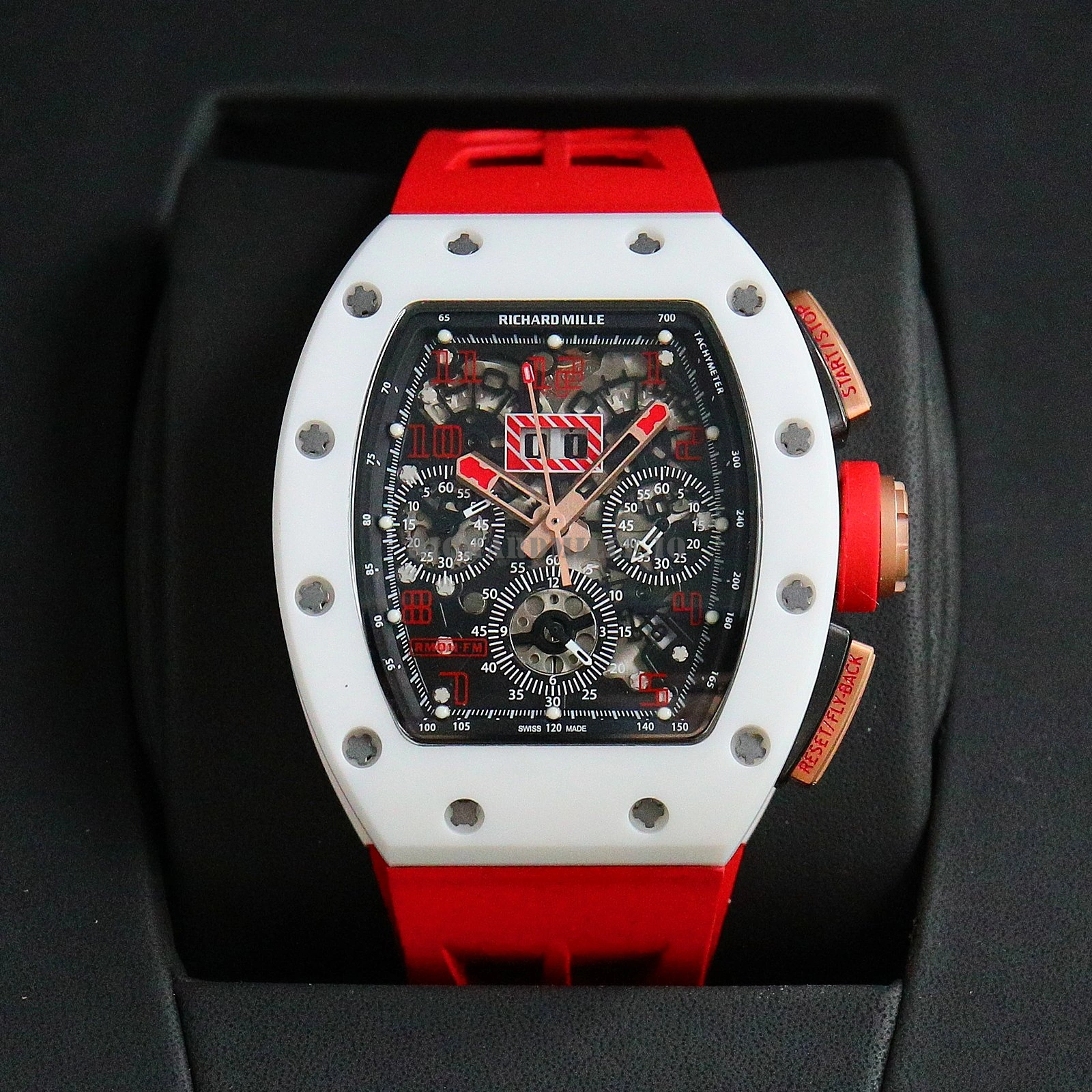 Richard Mille RM011 FM White Demon Flyback Chronograph White Ceramic Case AAAAA Replica Watch - Dial Detail 2