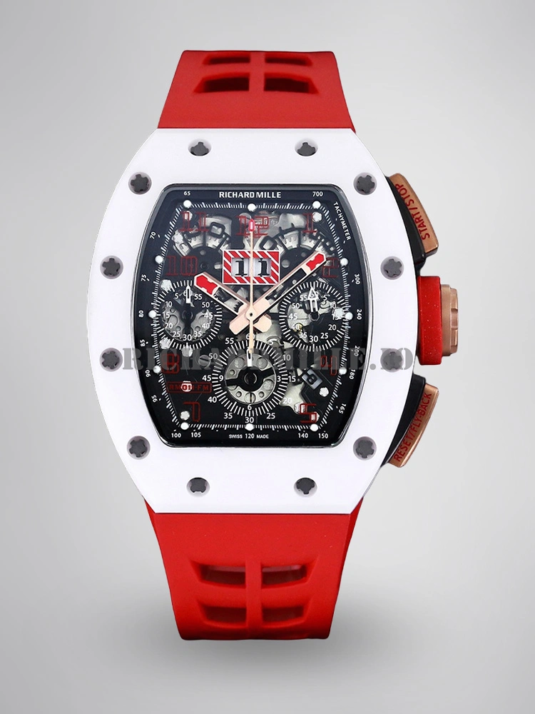 Richard Mille RM011 FM White Demon Flyback Chronograph White Ceramic Case AAAAA Replica Watch - Main Image