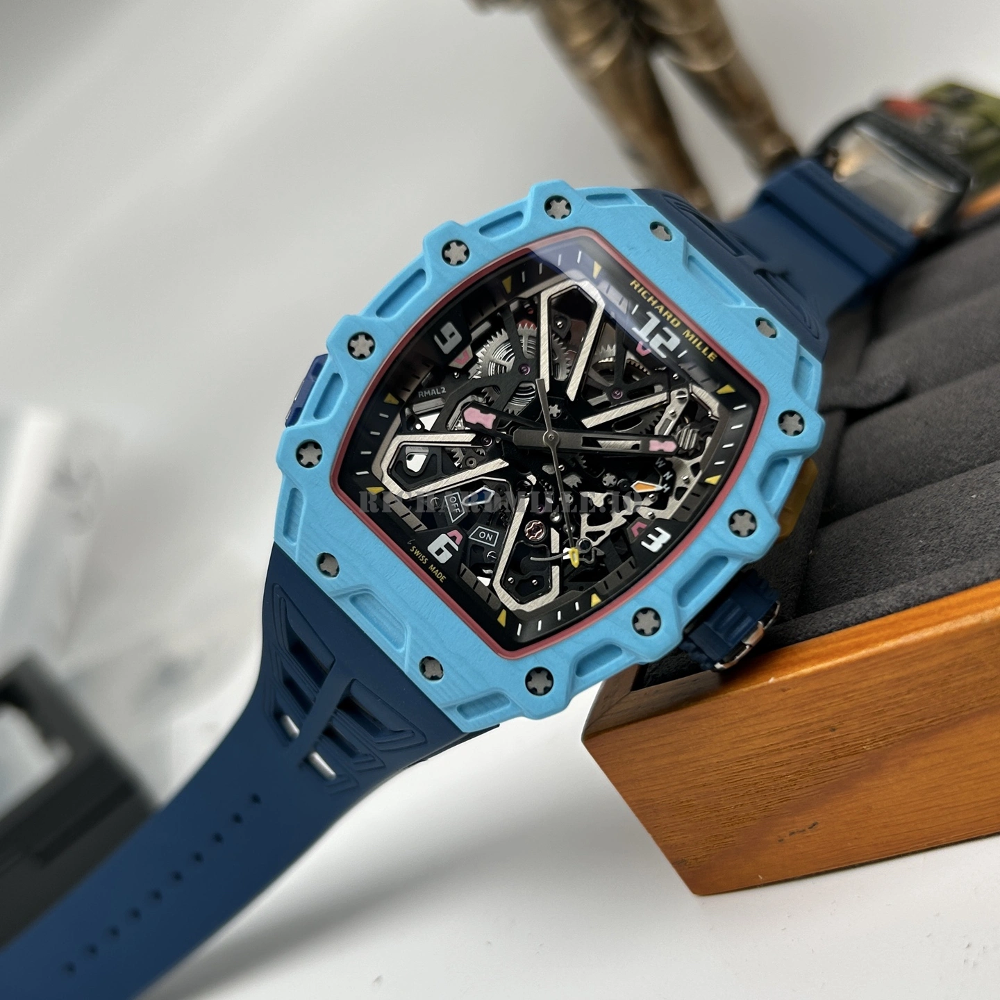 Richard Mille RM 35-03 Rafael Nadal Tiffany Blue Quartz Carbon NTPT Super Clone - Dial Detail 3