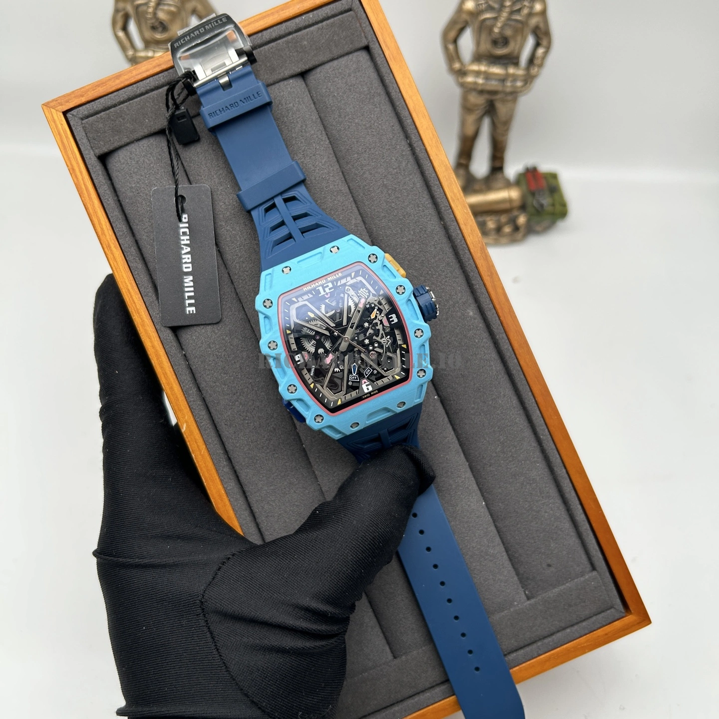 Richard Mille RM 35-03 Rafael Nadal Tiffany Blue Quartz Carbon NTPT Super Clone - Strap