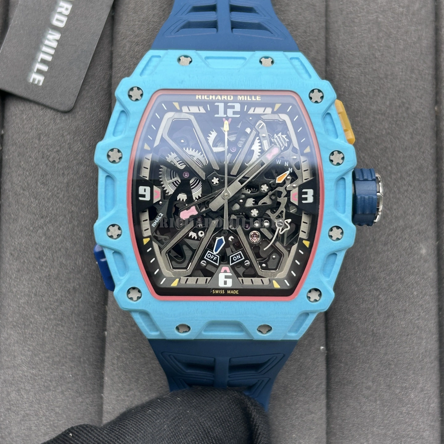 Richard Mille RM 35-03 Rafael Nadal Tiffany Blue Quartz Carbon NTPT Super Clone - Dial Detail 1
