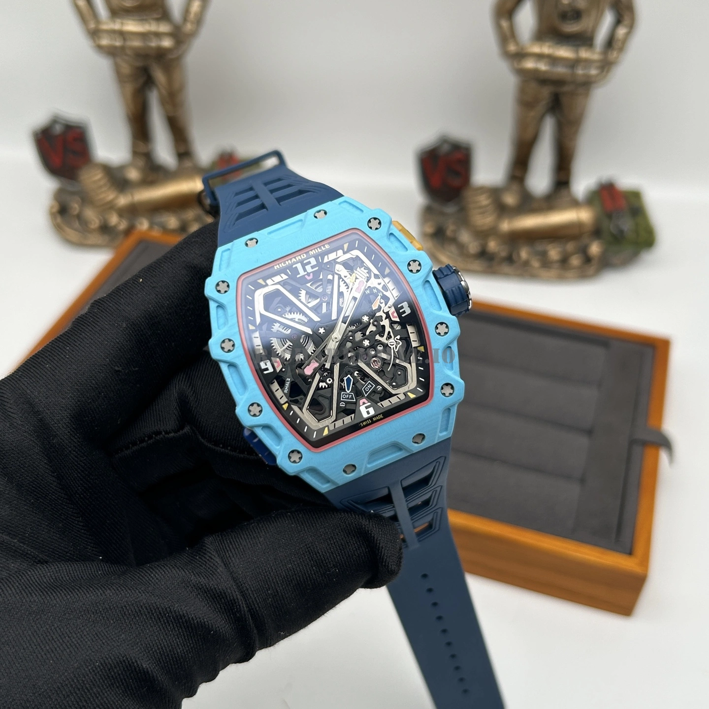 Richard Mille RM 35-03 Rafael Nadal Tiffany Blue Quartz Carbon NTPT Super Clone - Dial Detail 2