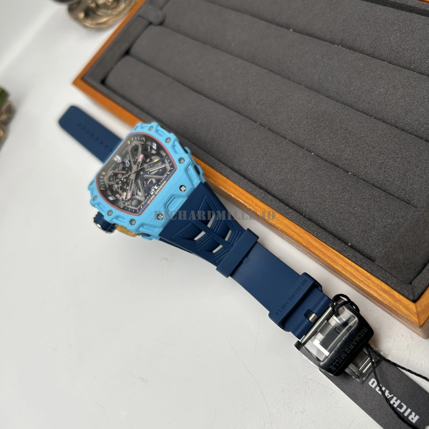 Richard Mille RM 35-03 Rafael Nadal Tiffany Blue Quartz Carbon NTPT Super Clone - Buckle