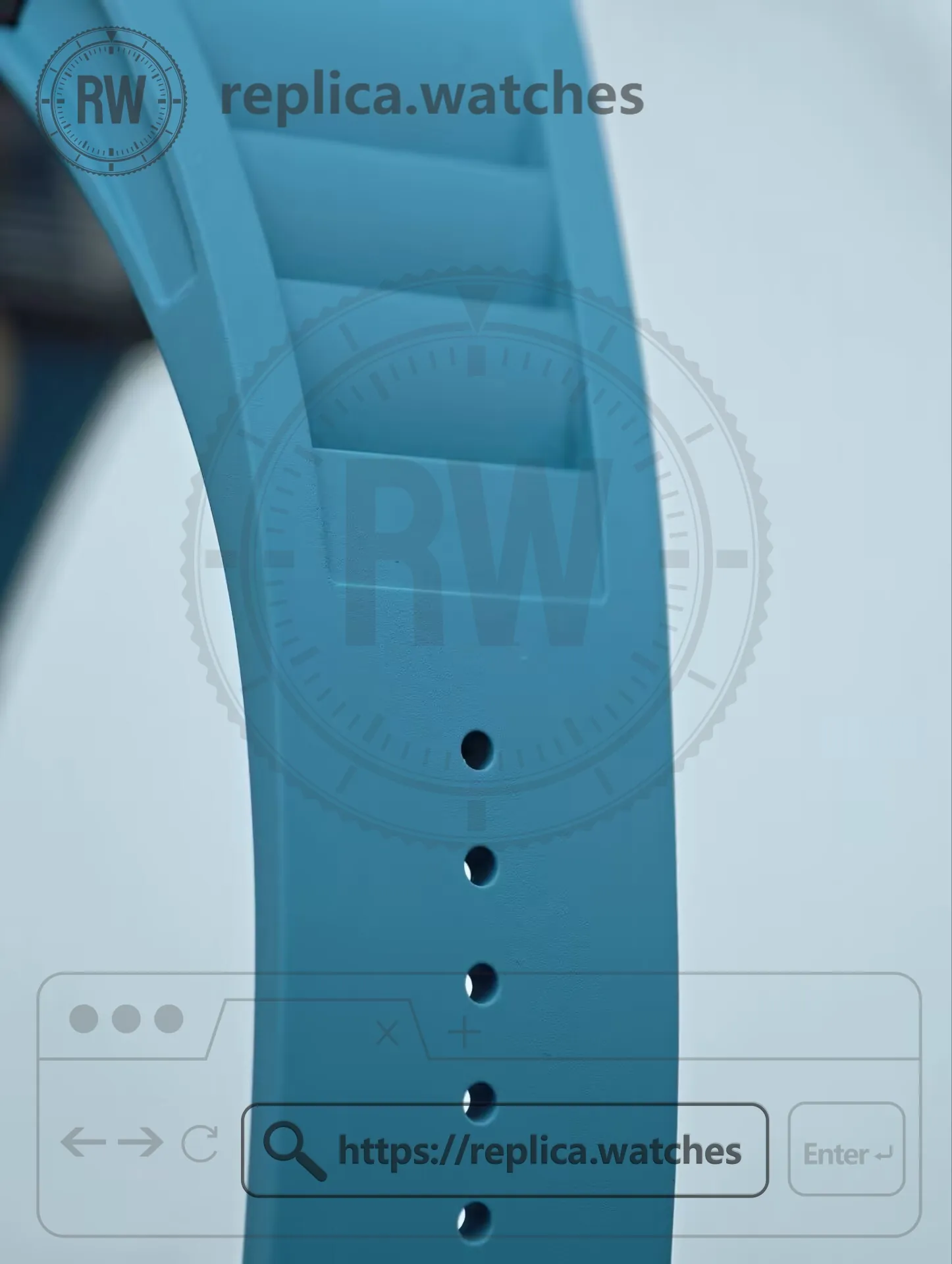 Richard Mille RM 055 Yas Marina Circuit Carbon Tiffany Blue NTPT Replica Watch - Strap