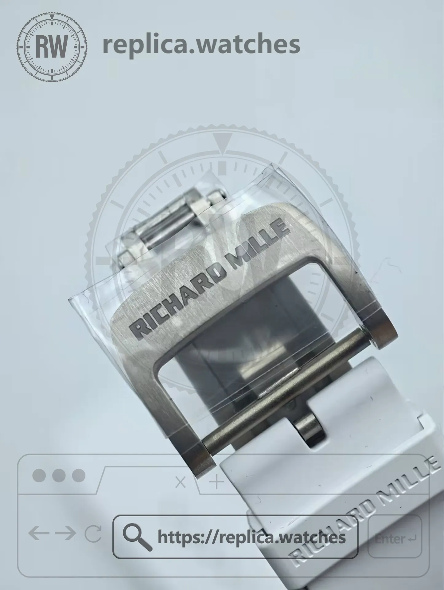 Richard Mille RM 055 Bubba Watson NTPT Carbon Fiber Replica Watch - White Rubber Strap - Buckle