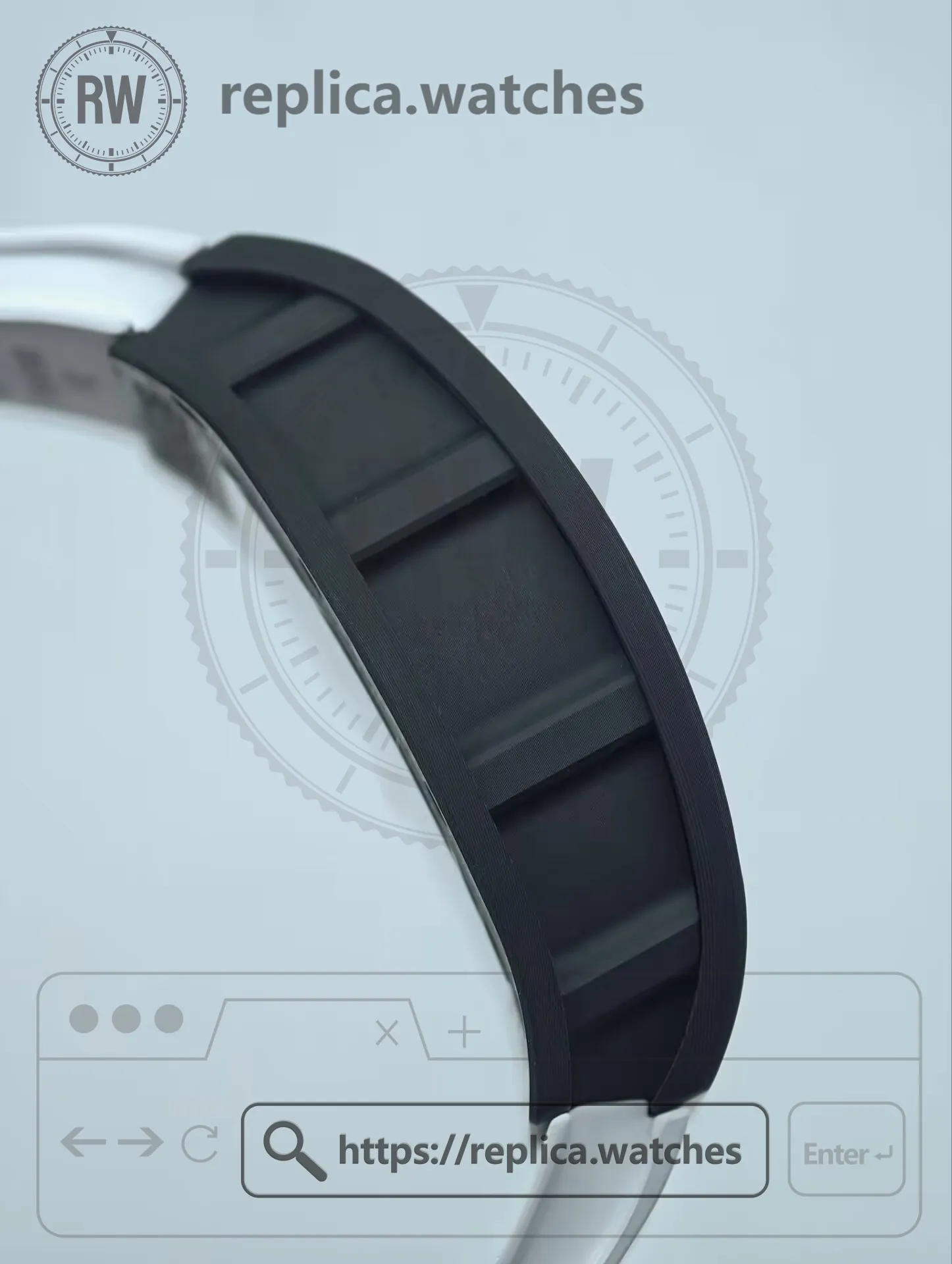 Richard Mille RM 055 Bubba Watson NTPT Carbon Fiber Replica Watch - White Rubber Strap - Left Side