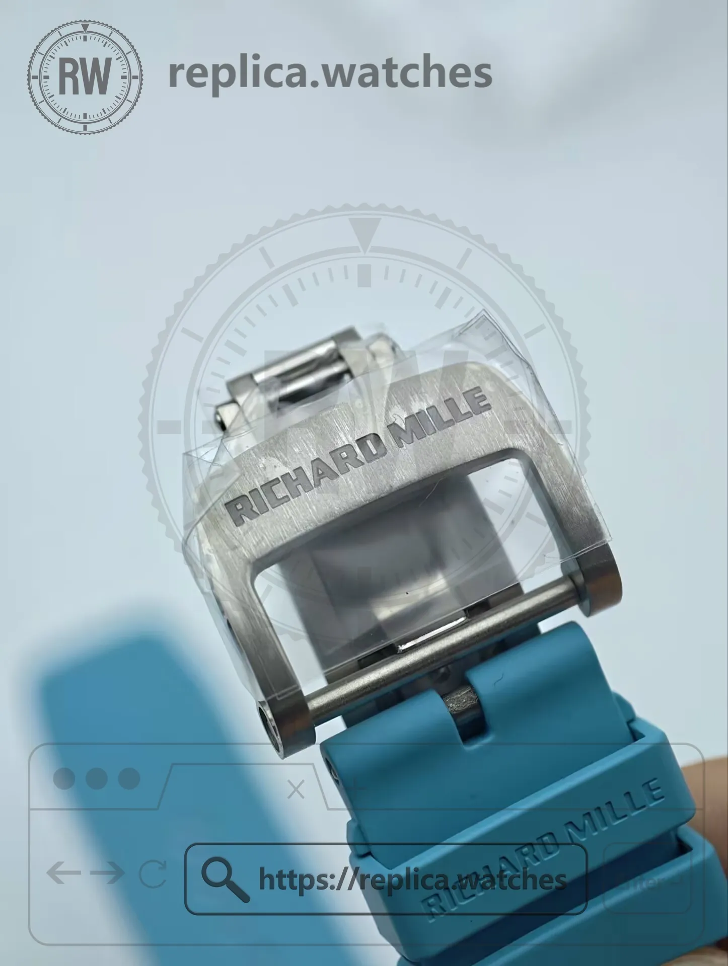 Richard Mille RM 055 Yas Marina Circuit Carbon Tiffany Blue NTPT Replica Watch - Buckle