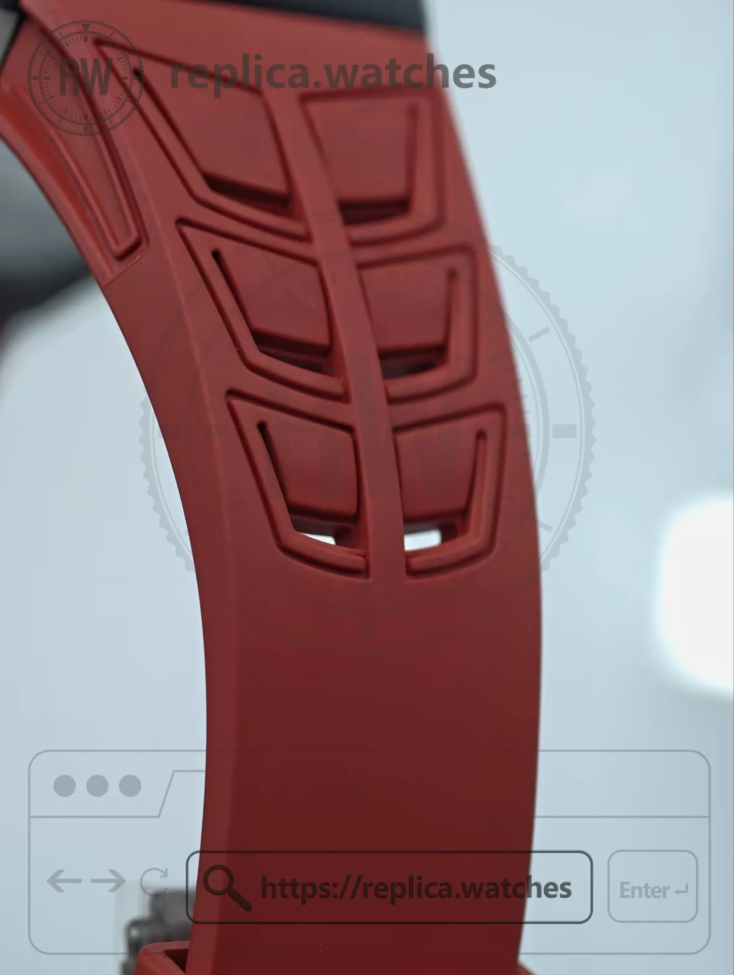 Richard Mille RM 055 Bubba Watson Dark Legend NTPT Carbon Fiber Red Strap Replica Watch - Strap