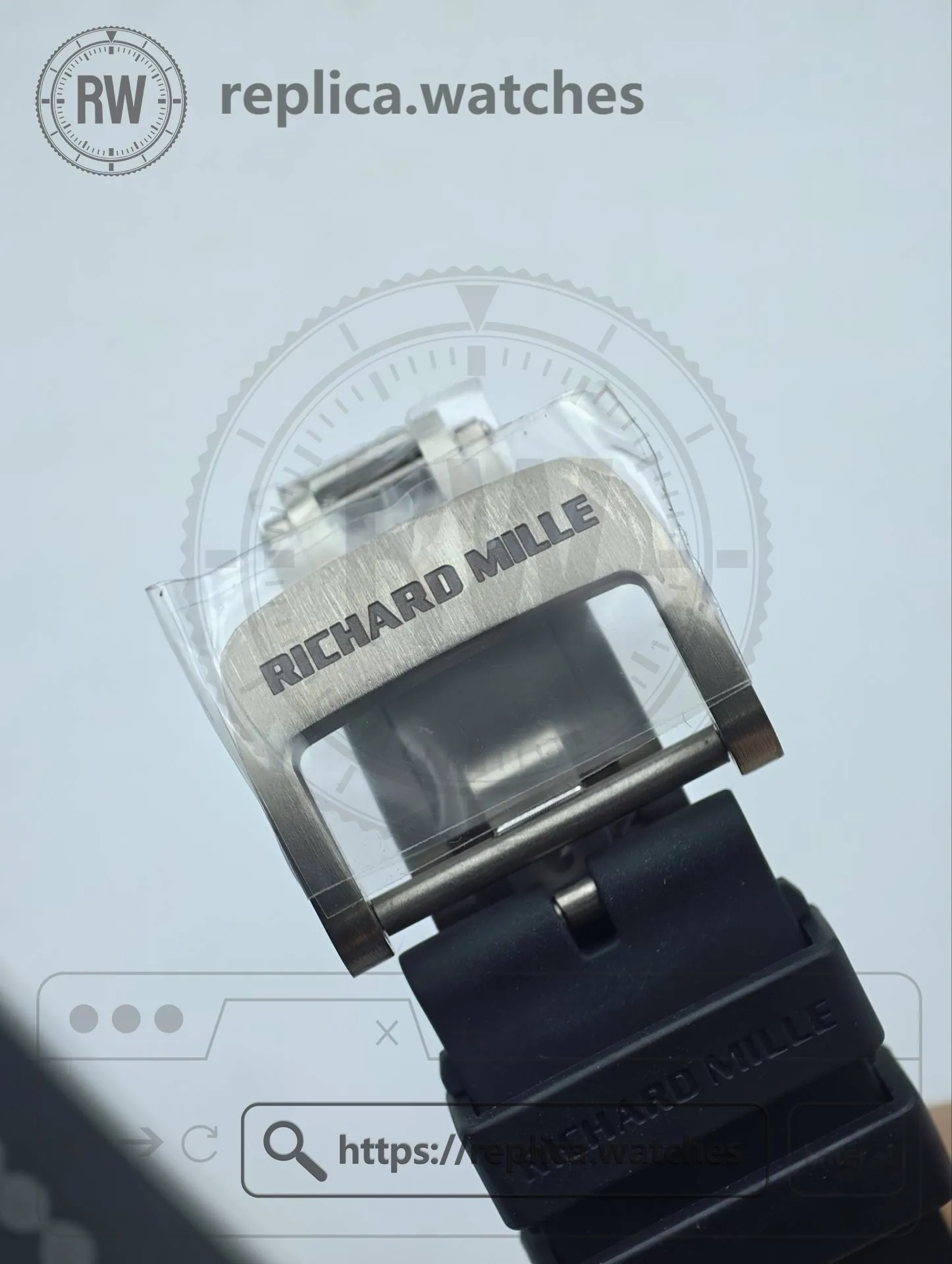 Richard Mille RM 055 Bubba Watson NTPT Carbon Rose Gold Skeleton Dial Replica Watch - Buckle