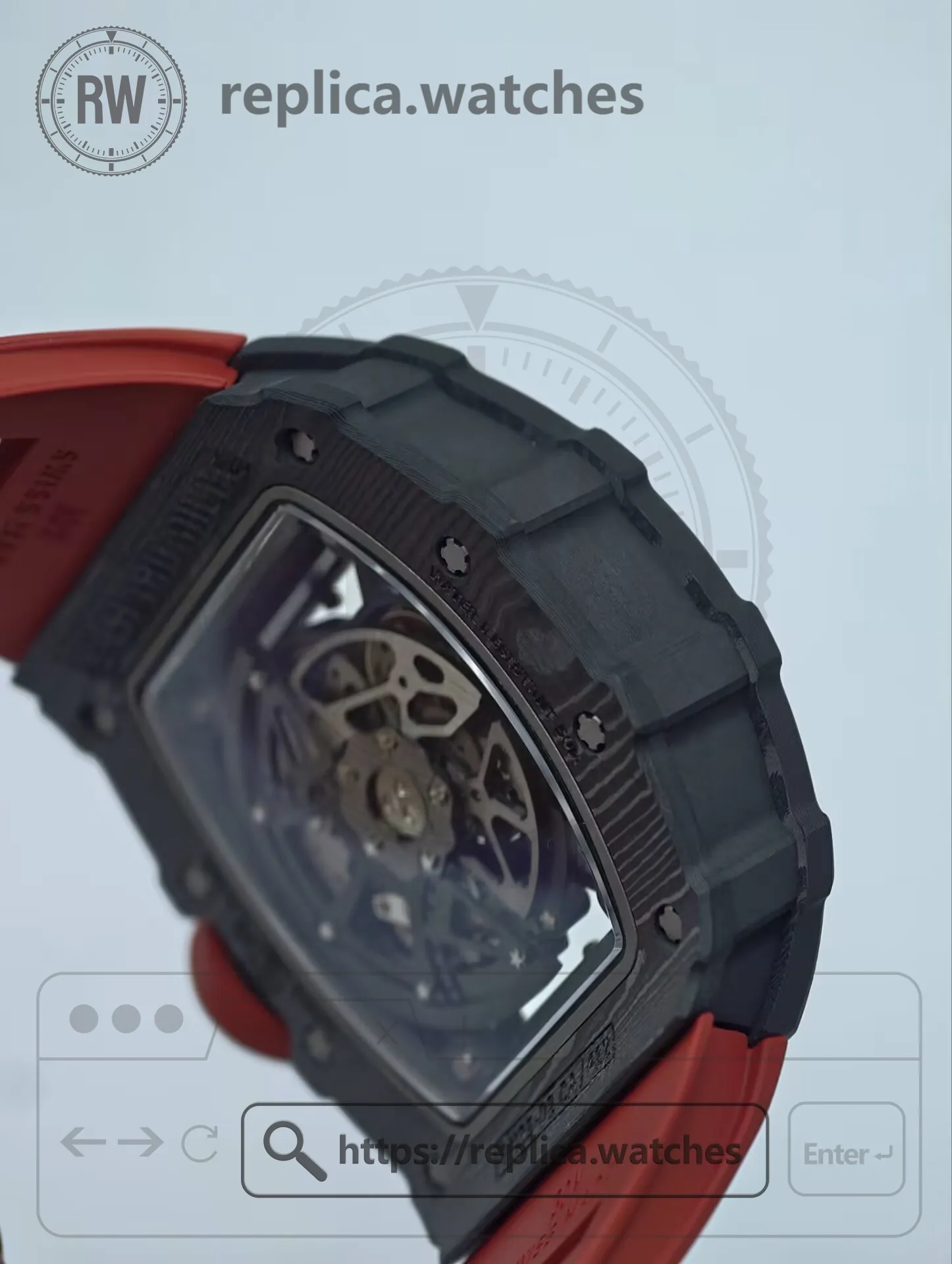 Richard Mille RM 35-02 Rafael Nadal Automatic Super Clone Black NTPT Carbon Case - Side View