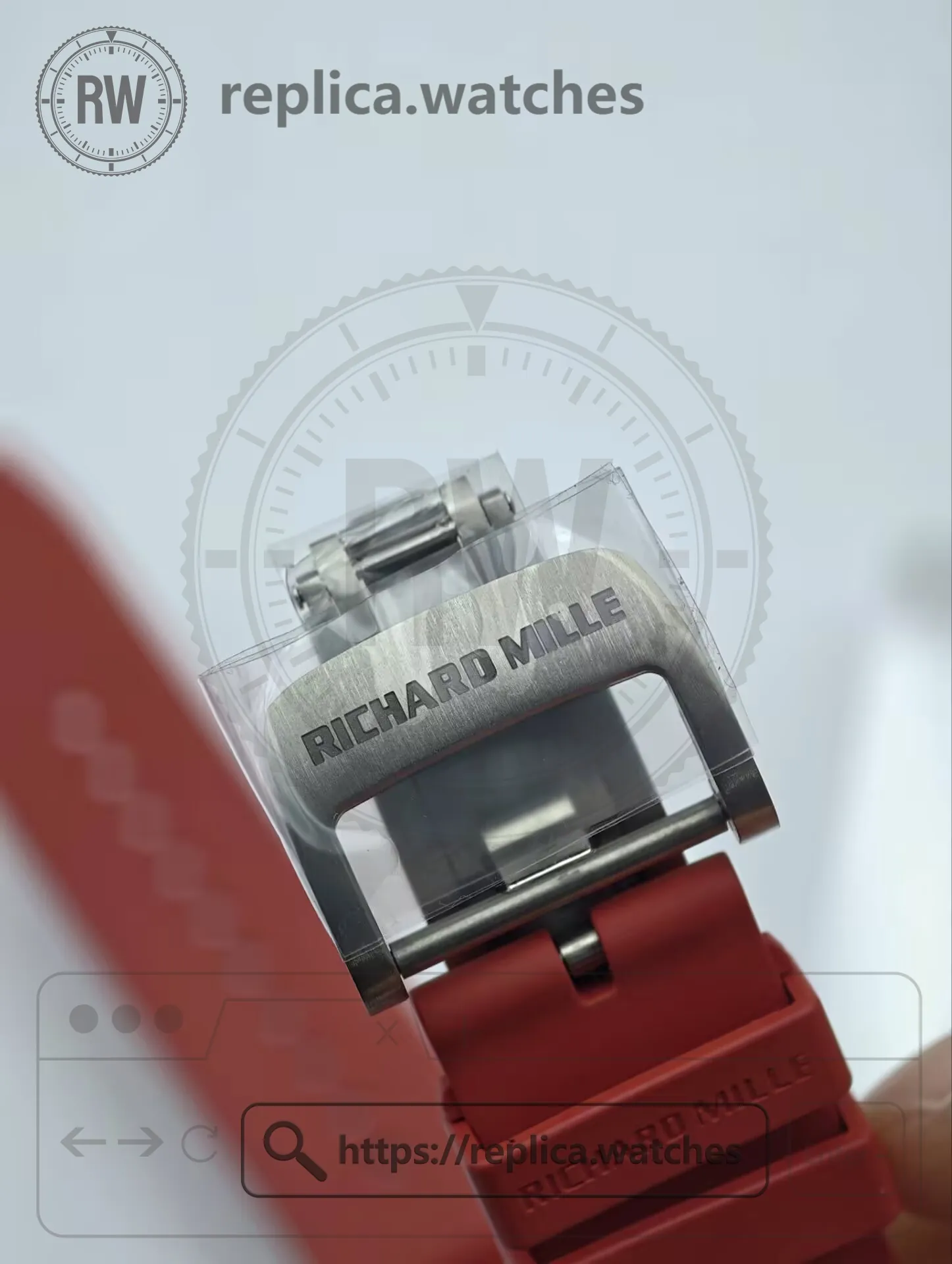 Richard Mille RM 35-02 Nadal Automatic Red Quartz NTPT Carbon Fiber Super Clone Watch - Buckle