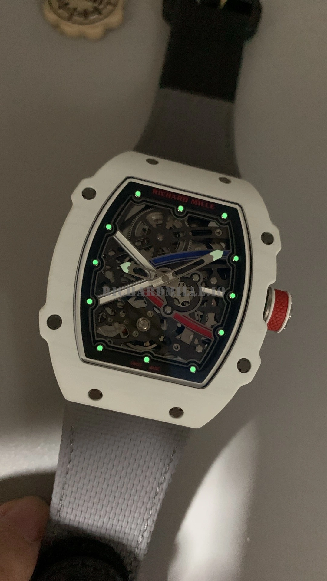 Super Clone Richard Mille RM 67-02 Alexis Pinturault Ultra Thin White Quartz Carbon TPT Skeleton Dial UMI - Luminescence