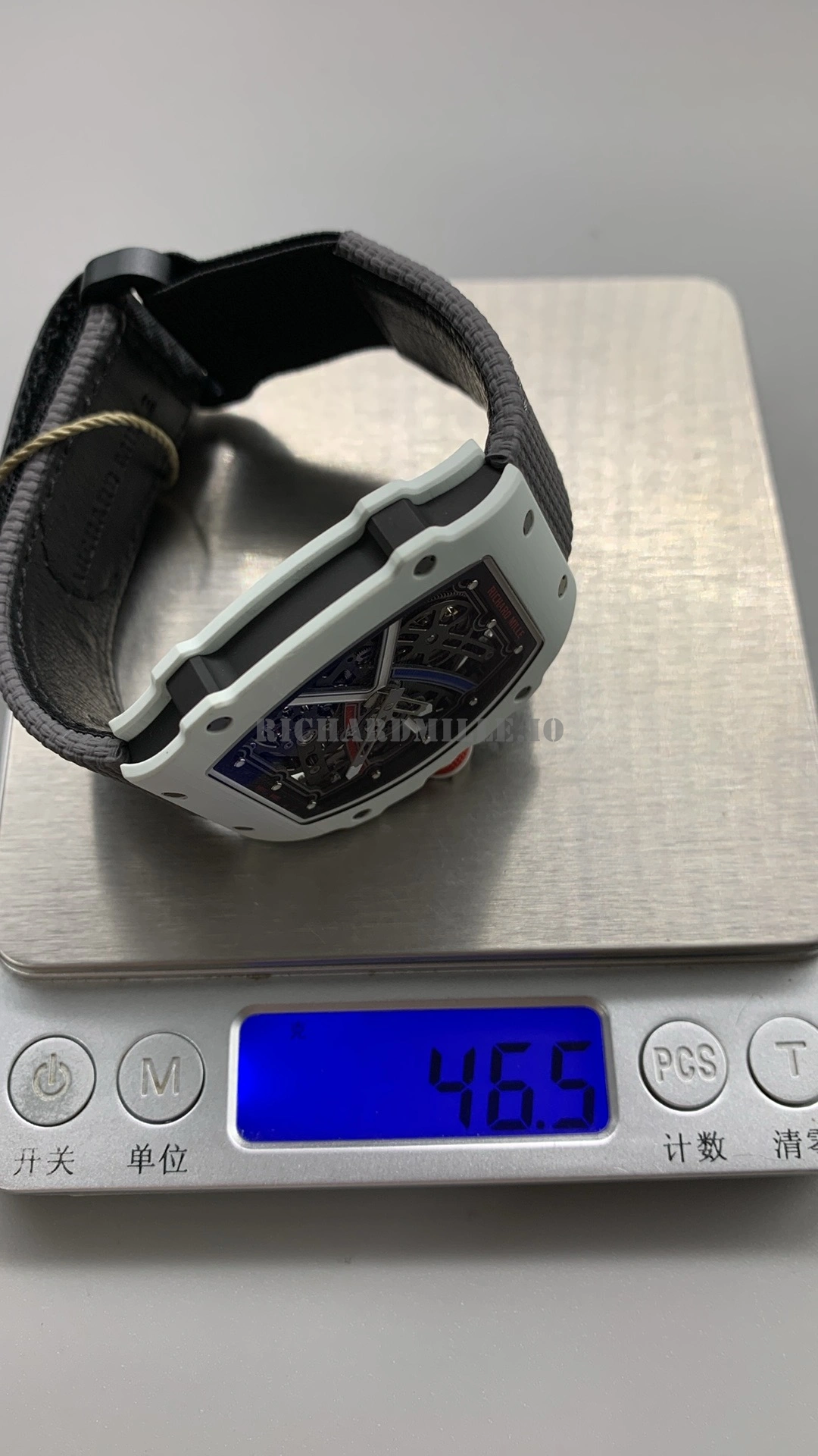 Super Clone Richard Mille RM 67-02 Alexis Pinturault Ultra Thin White Quartz Carbon TPT Skeleton Dial UMI - Weight