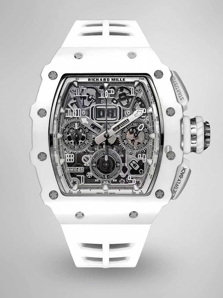 Richard Mille RM 11-03 White Ceramic Super Clone Automatic Chronograph Watch - Main Image