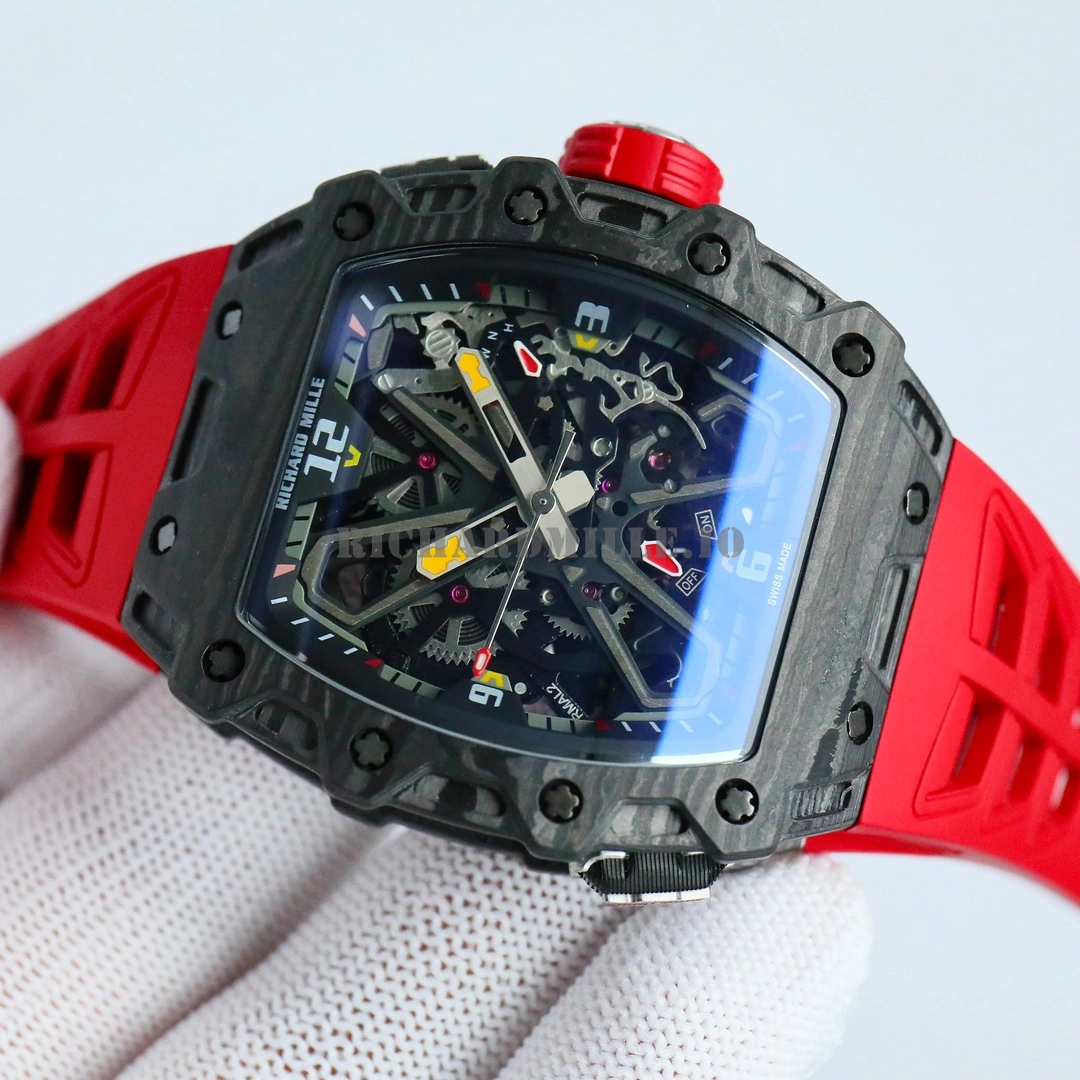 Richard Mille RM 35-03 Rafael Nadal Replica Carbon Fiber Automatic Watch - Dial Detail 4