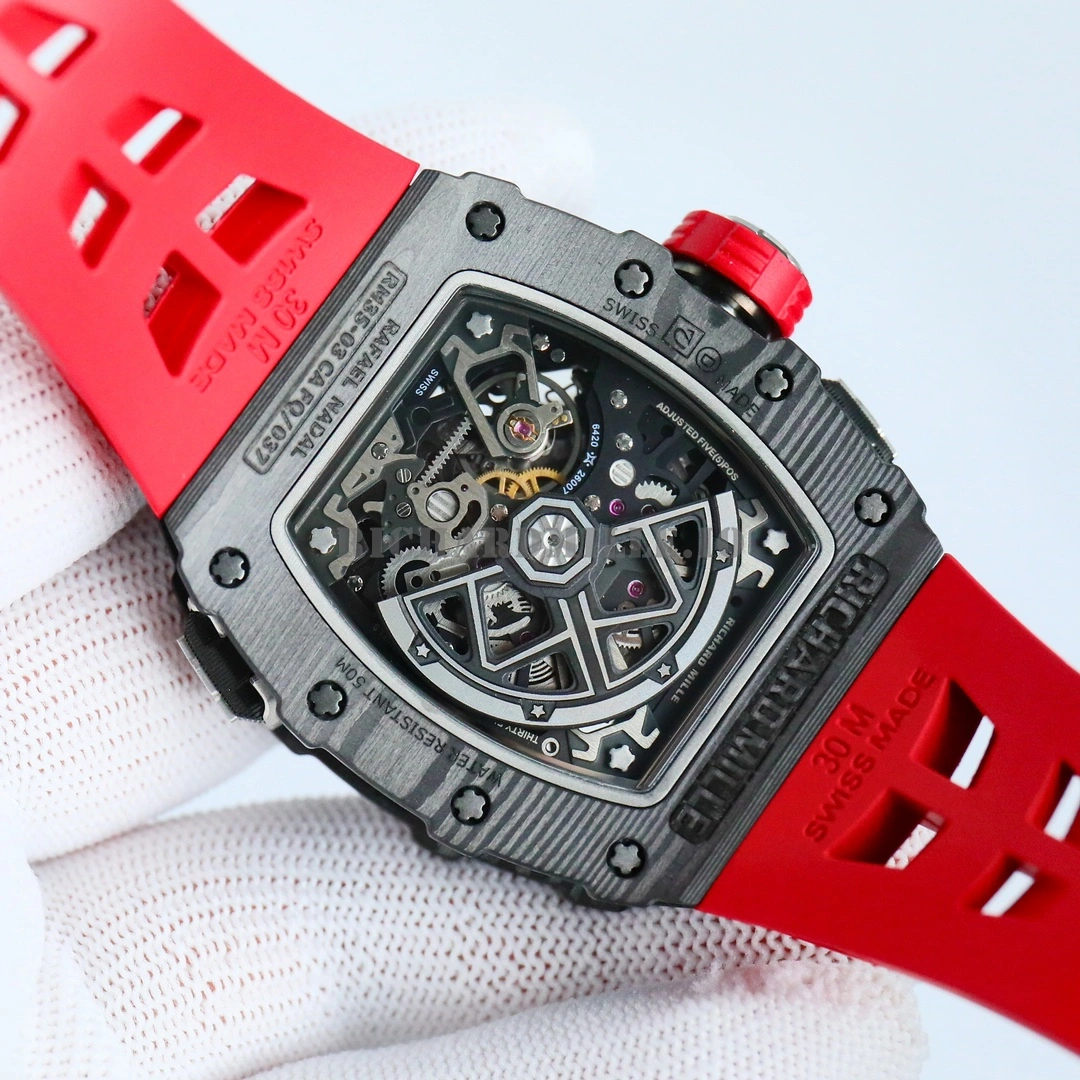 Richard Mille RM 35-03 Rafael Nadal Replica Carbon Fiber Automatic Watch - Back View