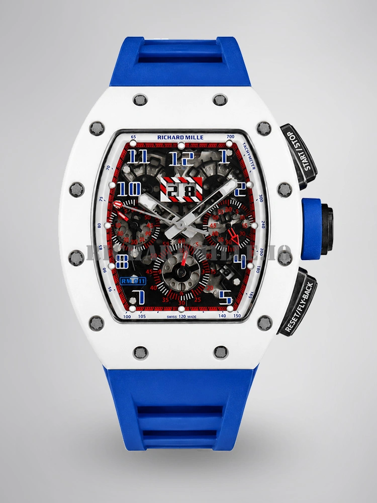 Richard Mille RM 011 White Ceramic Flyback Chronograph Super Clone Watch - Main Image
