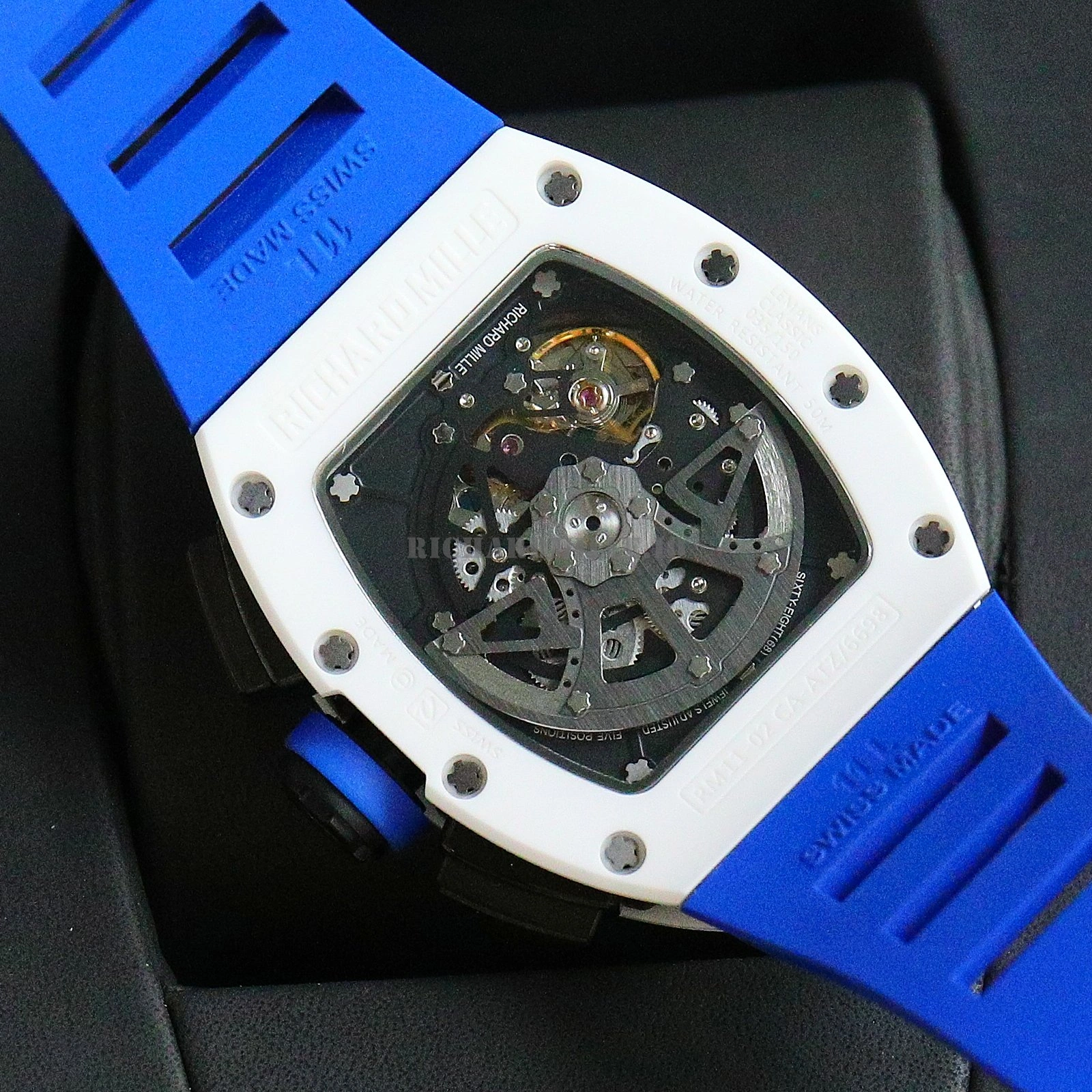 Richard Mille RM 011 White Ceramic Flyback Chronograph Super Clone Watch - Back View
