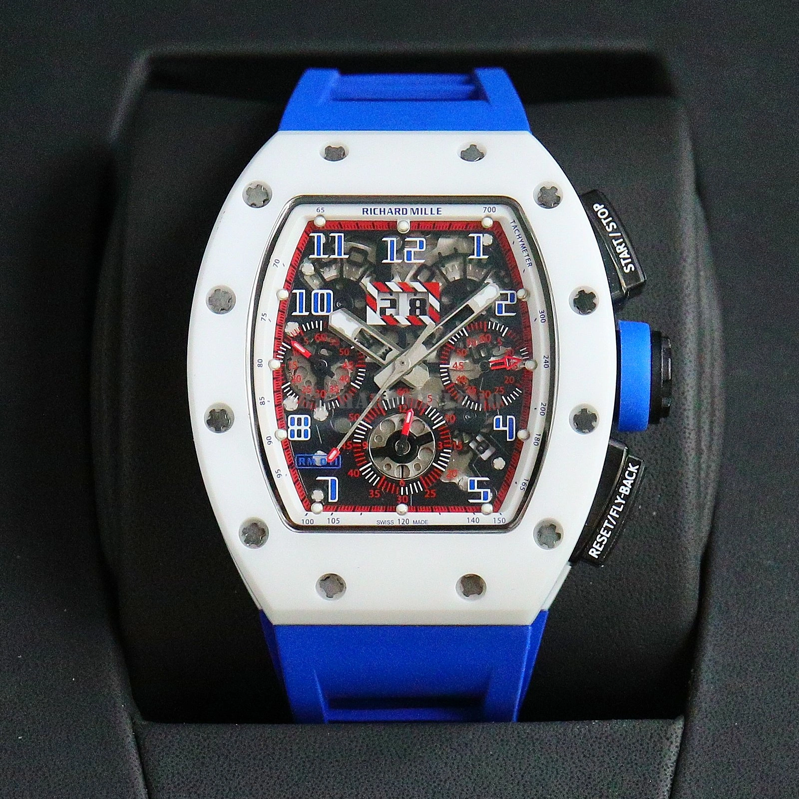 Richard Mille RM 011 White Ceramic Flyback Chronograph Super Clone Watch - Dial Detail 2