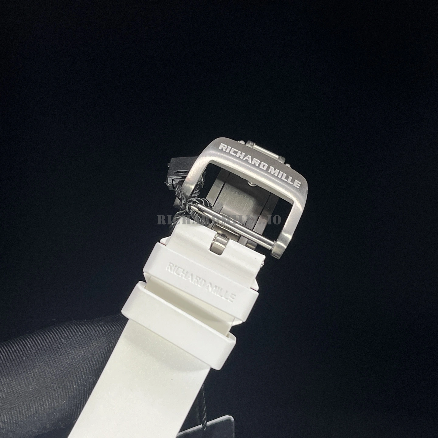Replica Richard Mille RM 010 Skeleton Dial with White Rubber Strap Automatic Movement - Buckle