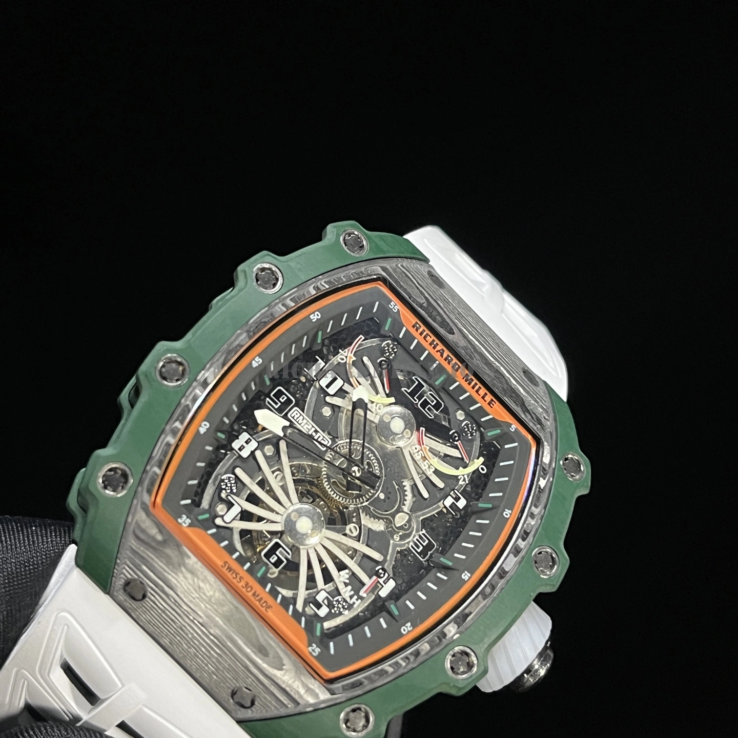 Richard Mille RM 21-02 Tourbillon Aerodyne Green Carbon AAAAA Replica - Dial Detail 4
