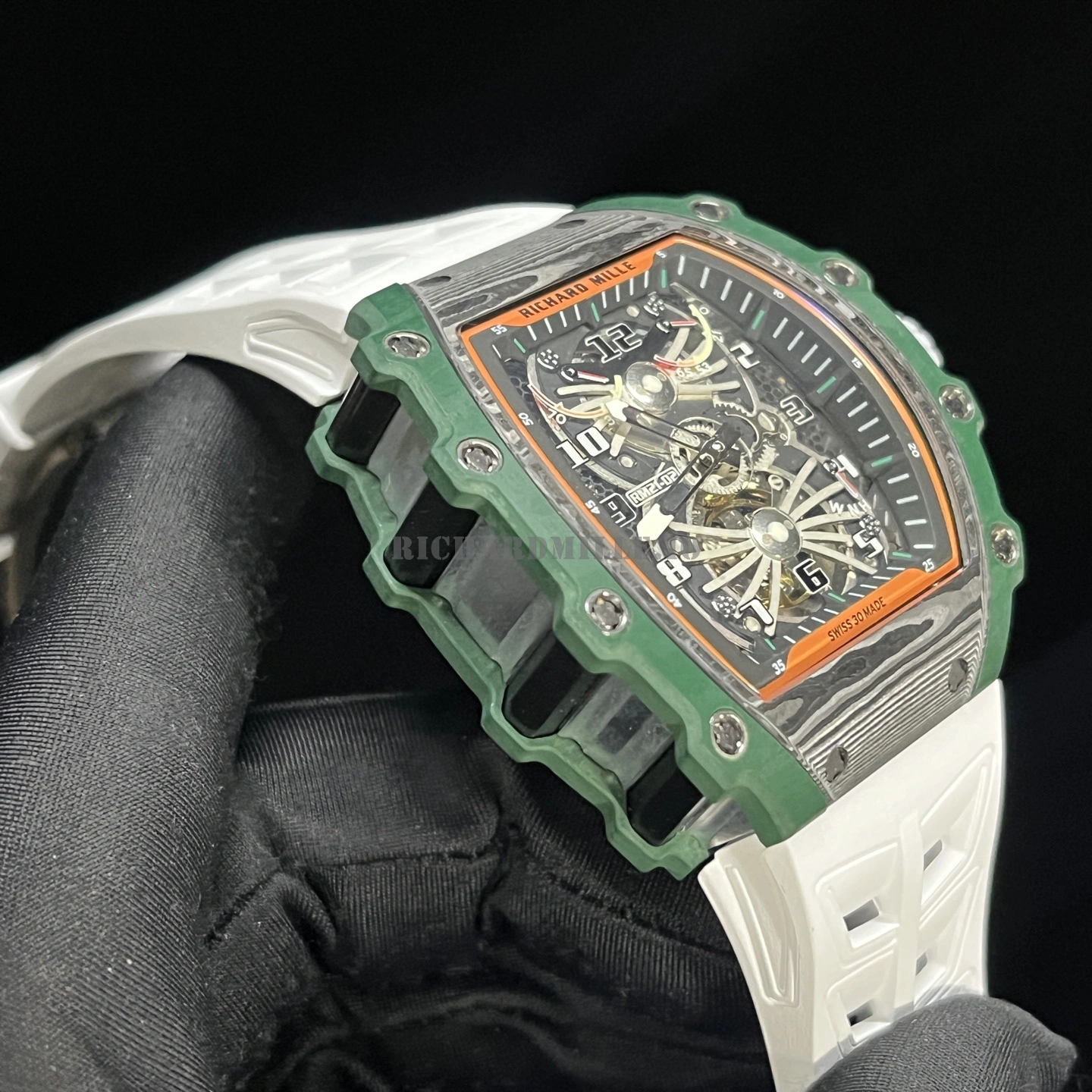 Richard Mille RM 21-02 Tourbillon Aerodyne Green Carbon AAAAA Replica - Left Side
