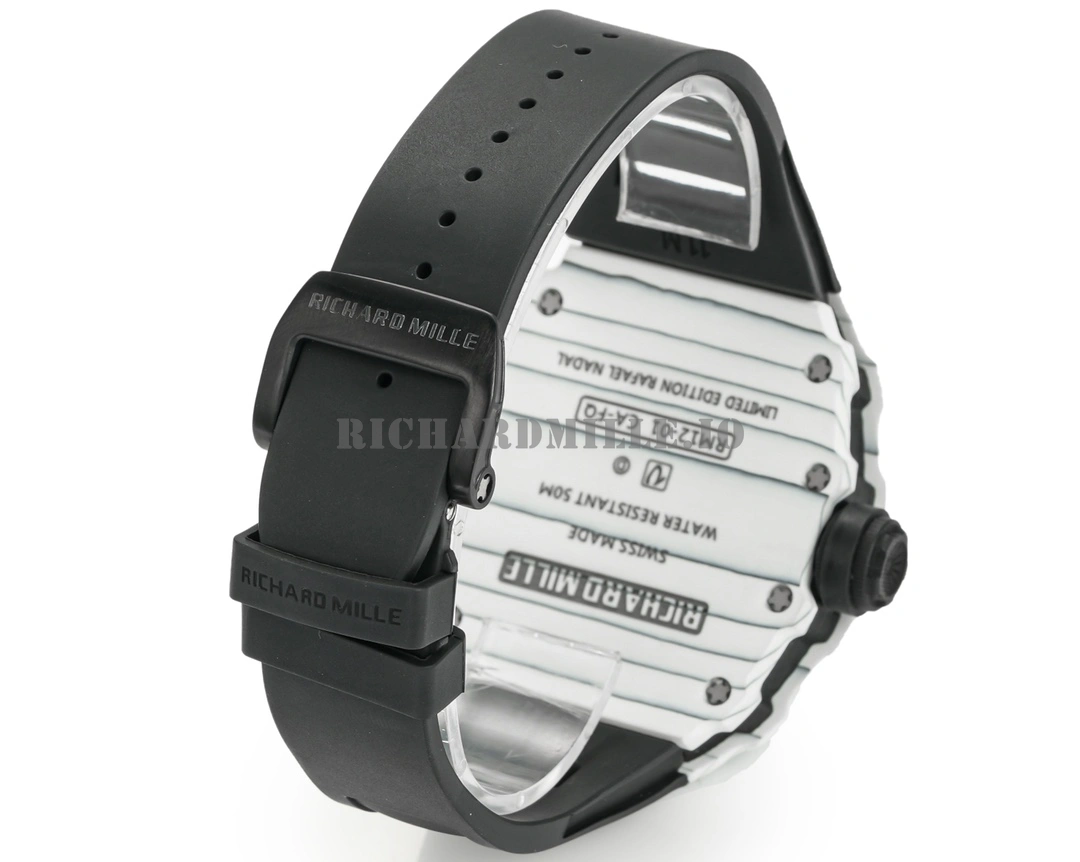 Richard Mille RM 12-01 Tourbillon Skeleton Carbon Case Super Clone Men's Watch - Strap
