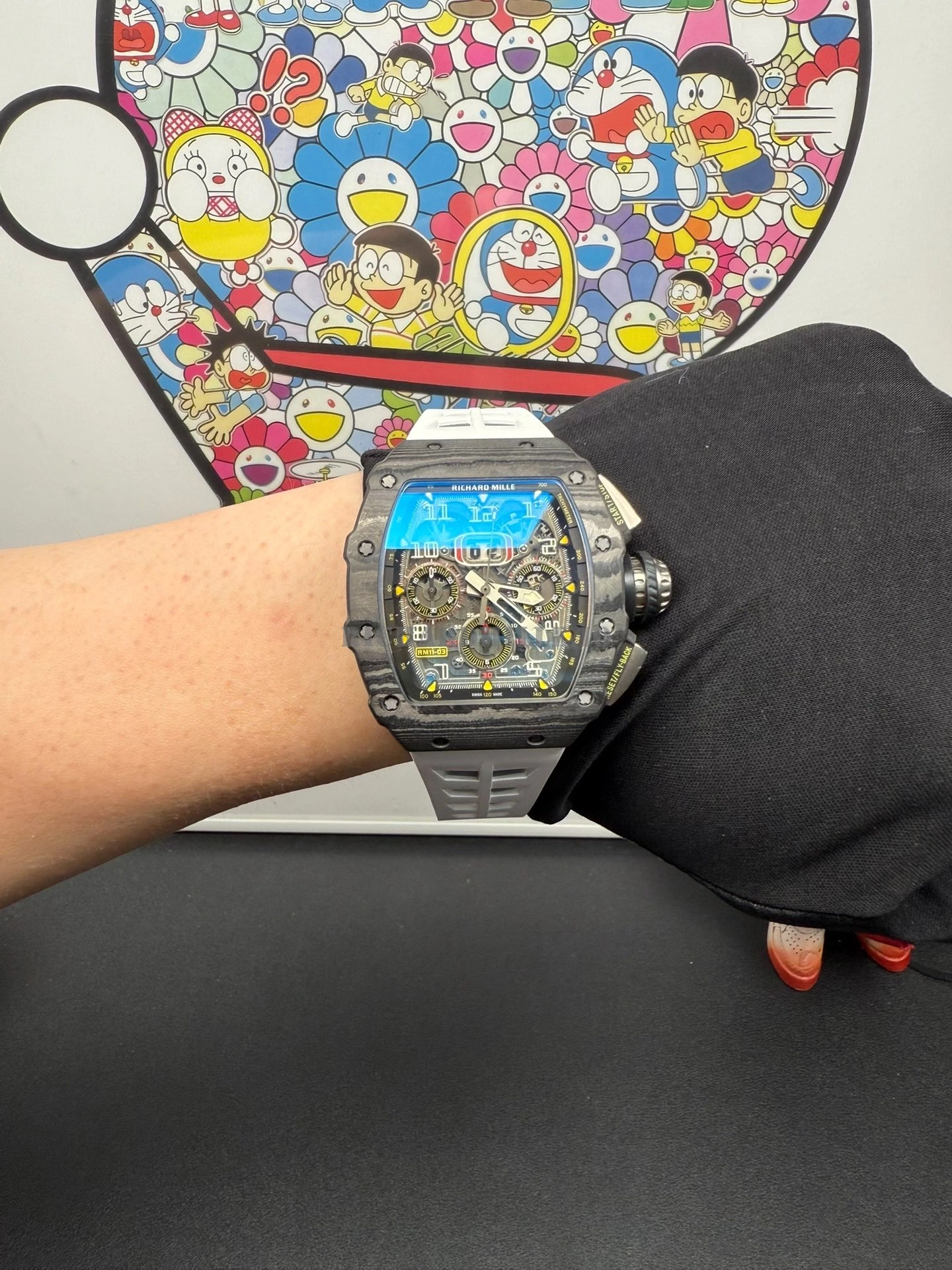 Richard Mille RM 11-03 Super Clone Flyback Chronograph Black Carbon Case - Wearing 1
