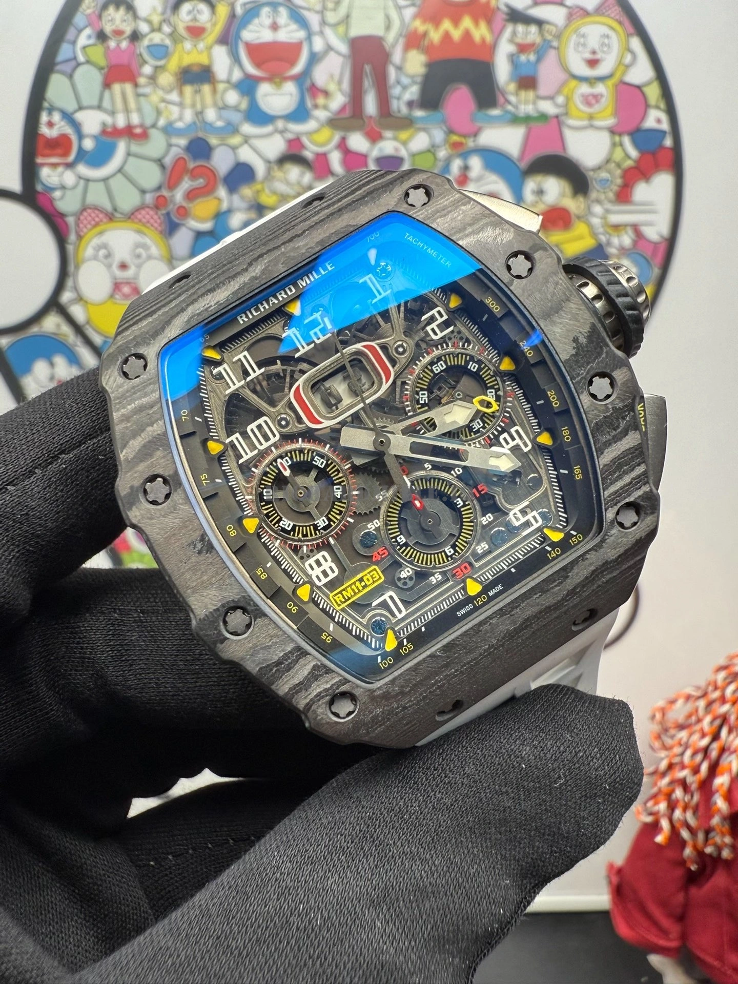 Richard Mille RM 11-03 Super Clone Flyback Chronograph Black Carbon Case - Dial Detail 2