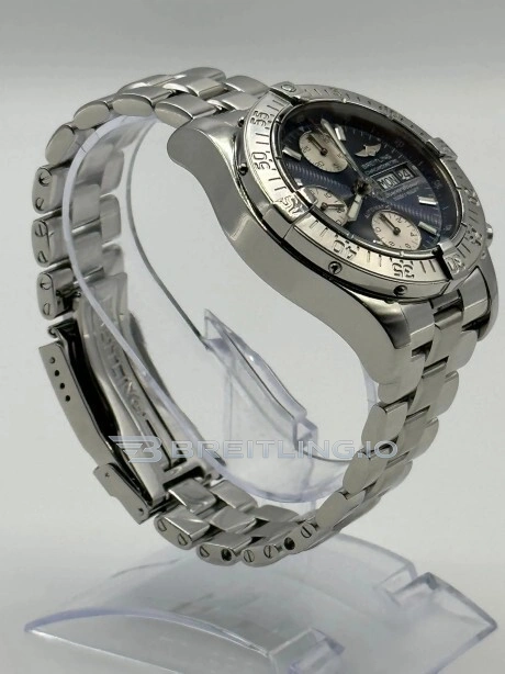 Breitling SuperOcean A13340 Replica 42mm Black Dial Chronograph Watch with 904L Steel Bracelet & Swiss Clone Movement Dial Detail 4