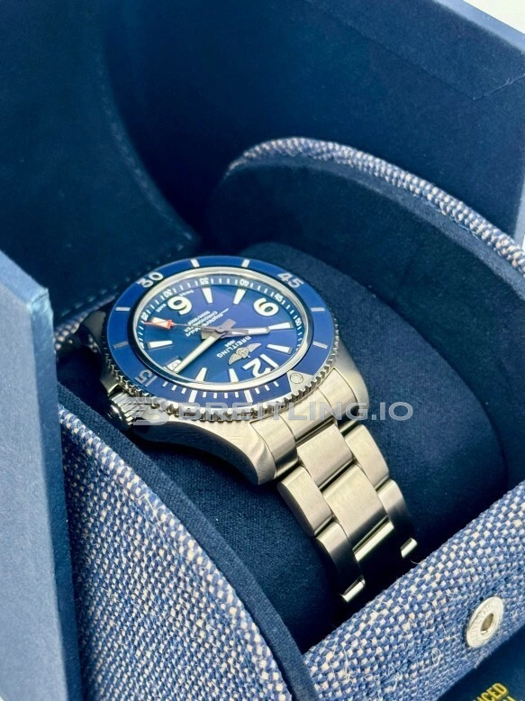 Breitling Superocean Automatic 42 Replica A17366D81C1A1 Blue Dial Swiss Clone Movement 904L Stainless Steel Diver Watch Side View 2