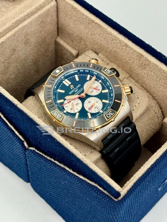 Swiss Breitling Chronomat UB0136251L1S1 Replica 44mm Chronograph With Green Dial And Black Rubber Strap Left View