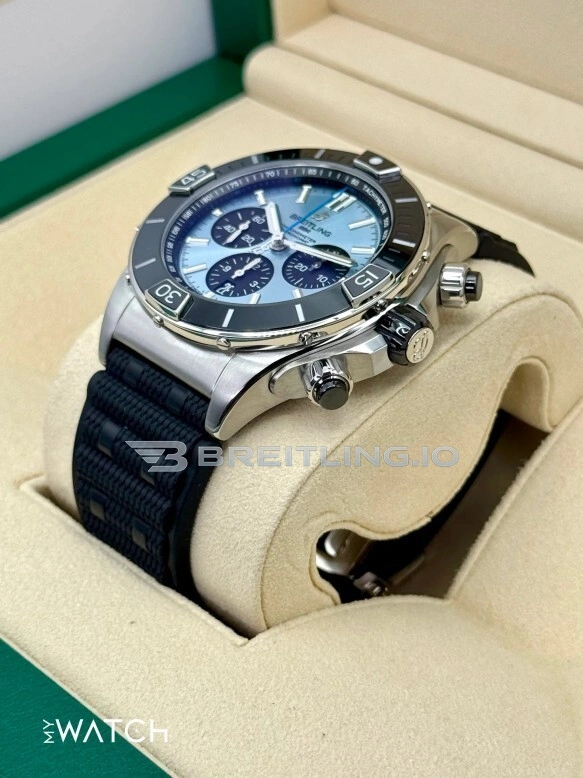 Replica Breitling Super Chronomat B01 44 PB01362 – Blue Dial Chronograph with Black Ceramic Bezel Right View 2
