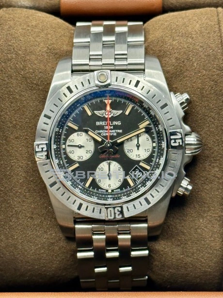 Luxury Super Clone Breitling Chronomat Airborne AB01442J Replica Black Dial 41mm Chronograph Watch with 904L Steel Bracelet Front View