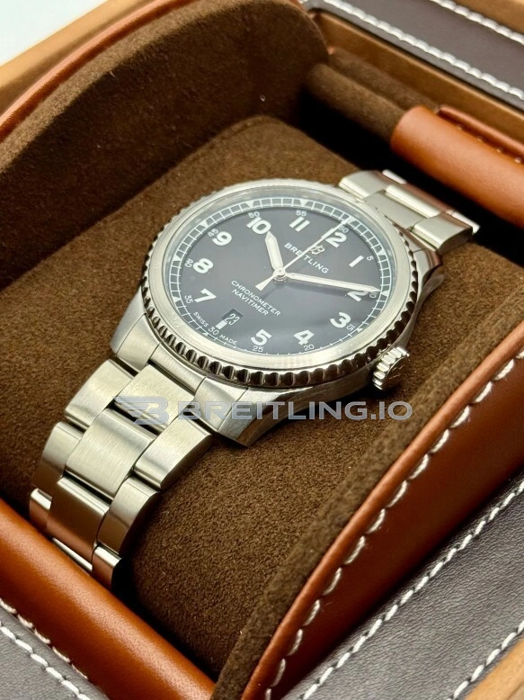 Luxury Breitling Navitimer A17314101B1A1 Replica 41mm Black Dial Watch with 904L Stainless Steel Case Swiss Movement Dial Detail 2