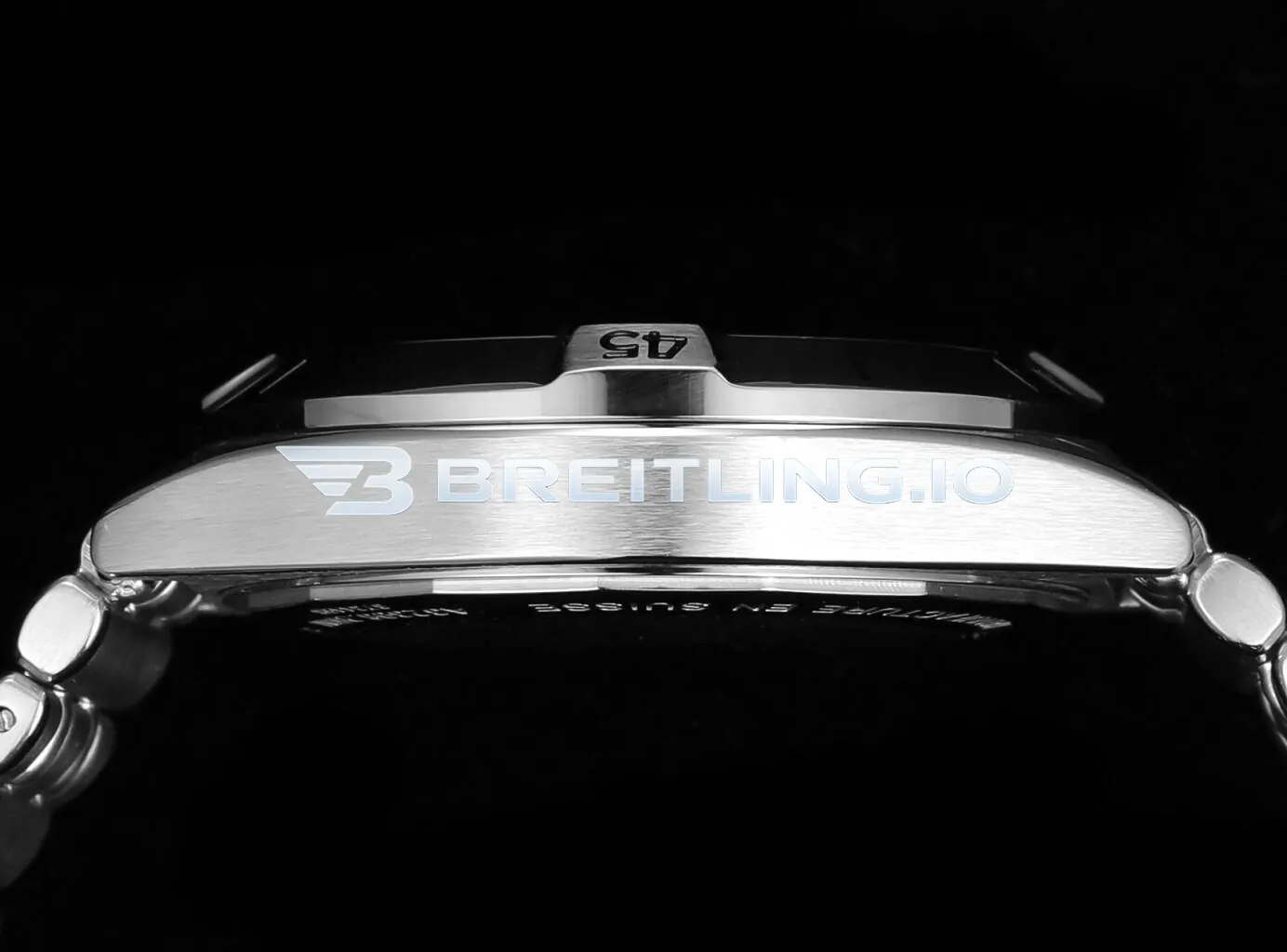 Breitling Chronomat GMT 40 P323982A1F1A1 Dual-Time Zone Meteorite Dial Silver Bezel Stainless Steel Bracelet ETA 2836 Replica Left View