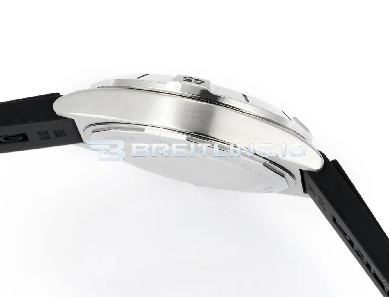 Breitling Chronomat GMT 40 P32398101C1S1 Ice Blue Dial Silver Bezel Black Rubber Strap 2836 Dual-Time Zone Replica Left View