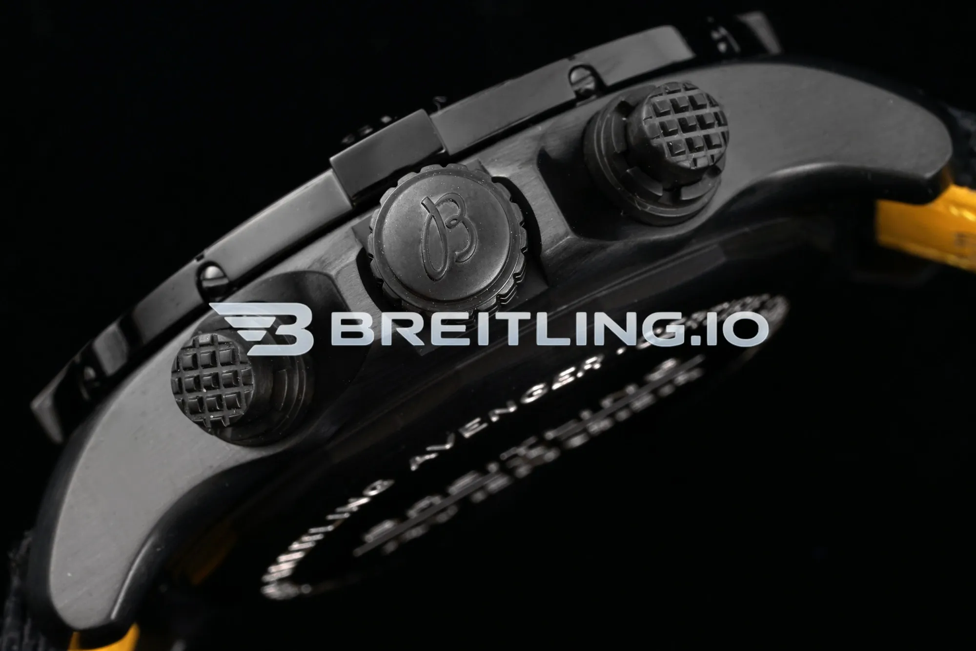 Breitling Avenger V13317101B1X2 Chronograph 45mm Black Dial Black DLC Case Black Fabric Strap 7750 Automatic Replica Right View