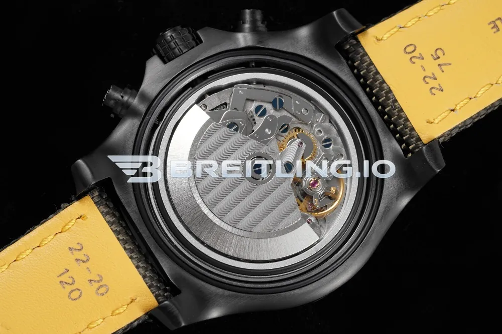 Breitling Avenger V13317101B1X2 Chronograph 45mm Black Dial Black DLC Case Black Fabric Strap 7750 Automatic Replica Back View 2