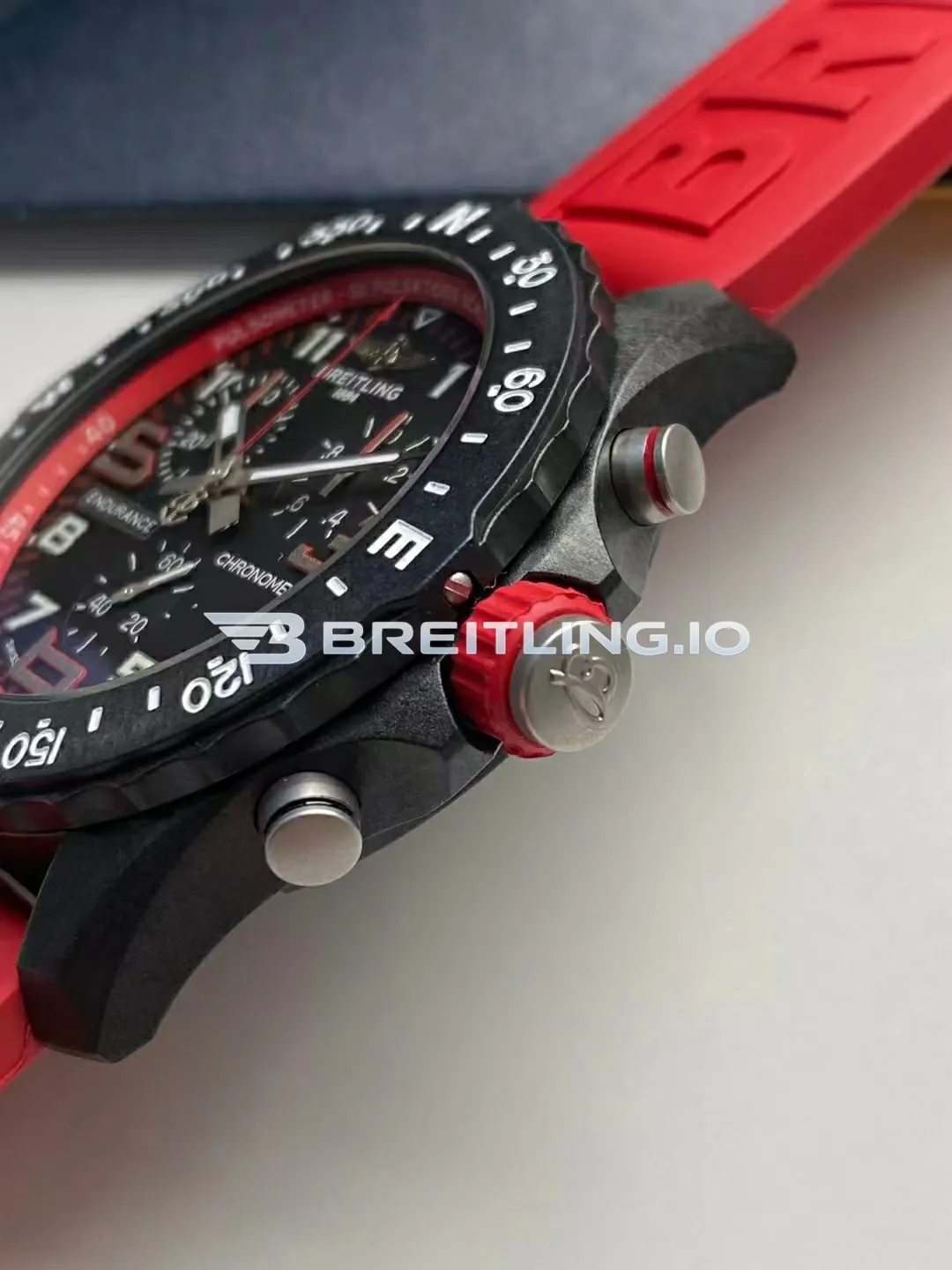 Breitling Endurance Pro Chronometer X82310D91B1S1 44mm Black Dial Black Breitlight Case Red Rubber Strap Replica Right View