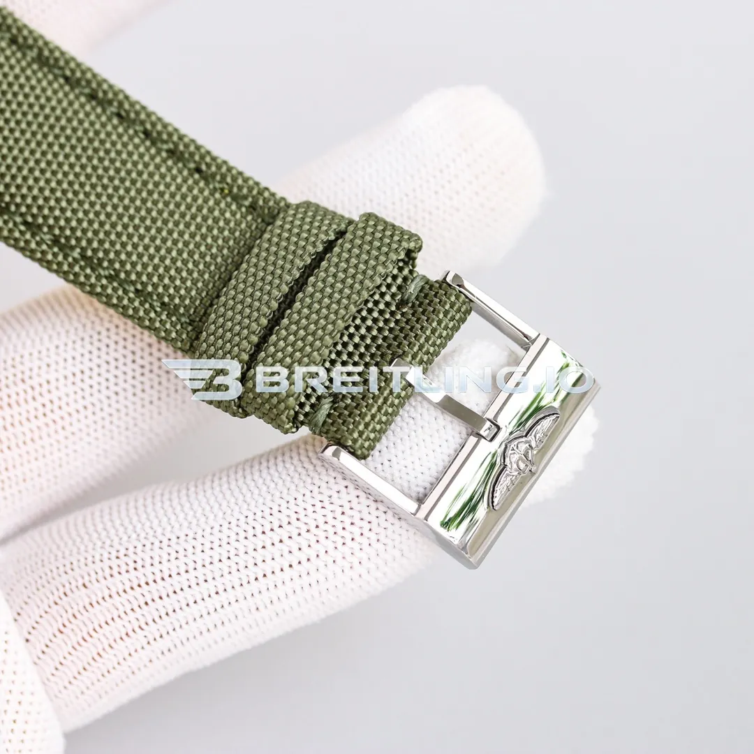 Breitling Avenger A17318101L1X1 43mm Military Green Dial Silver Grooved Bezel GMT 2824 Movement Replica Clasp