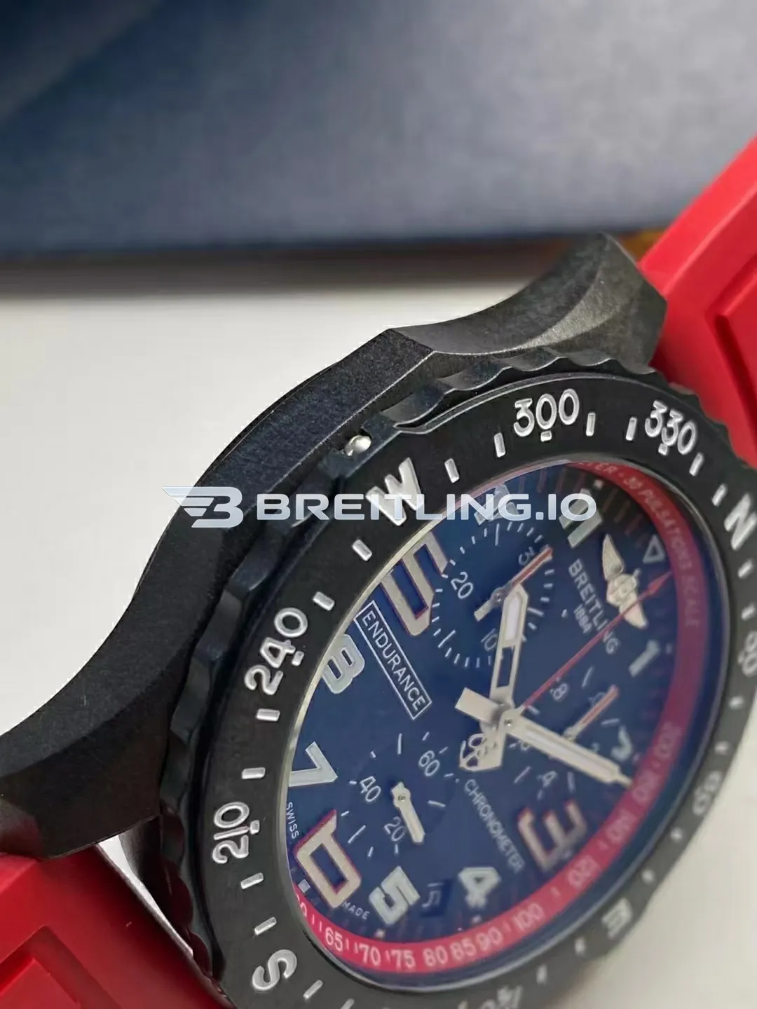 Breitling Endurance Pro Chronometer X82310D91B1S1 44mm Black Dial Black Breitlight Case Red Rubber Strap Replica Left View