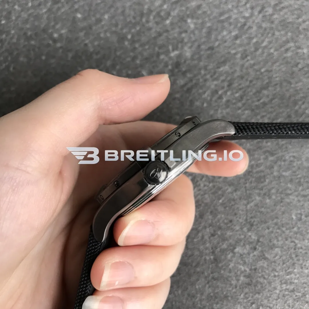 Breitling Avenger GMT A32390111B1W1 45mm Black Dial Brushed Stainless Steel Bezel Black Fabric Strap Asia-2836 Automatic Replica Right View