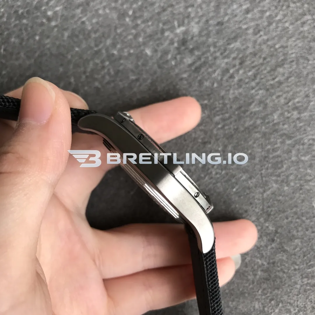 Breitling Avenger GMT A32390111B1W1 45mm Black Dial Brushed Stainless Steel Bezel Black Fabric Strap Asia-2836 Automatic Replica Left View