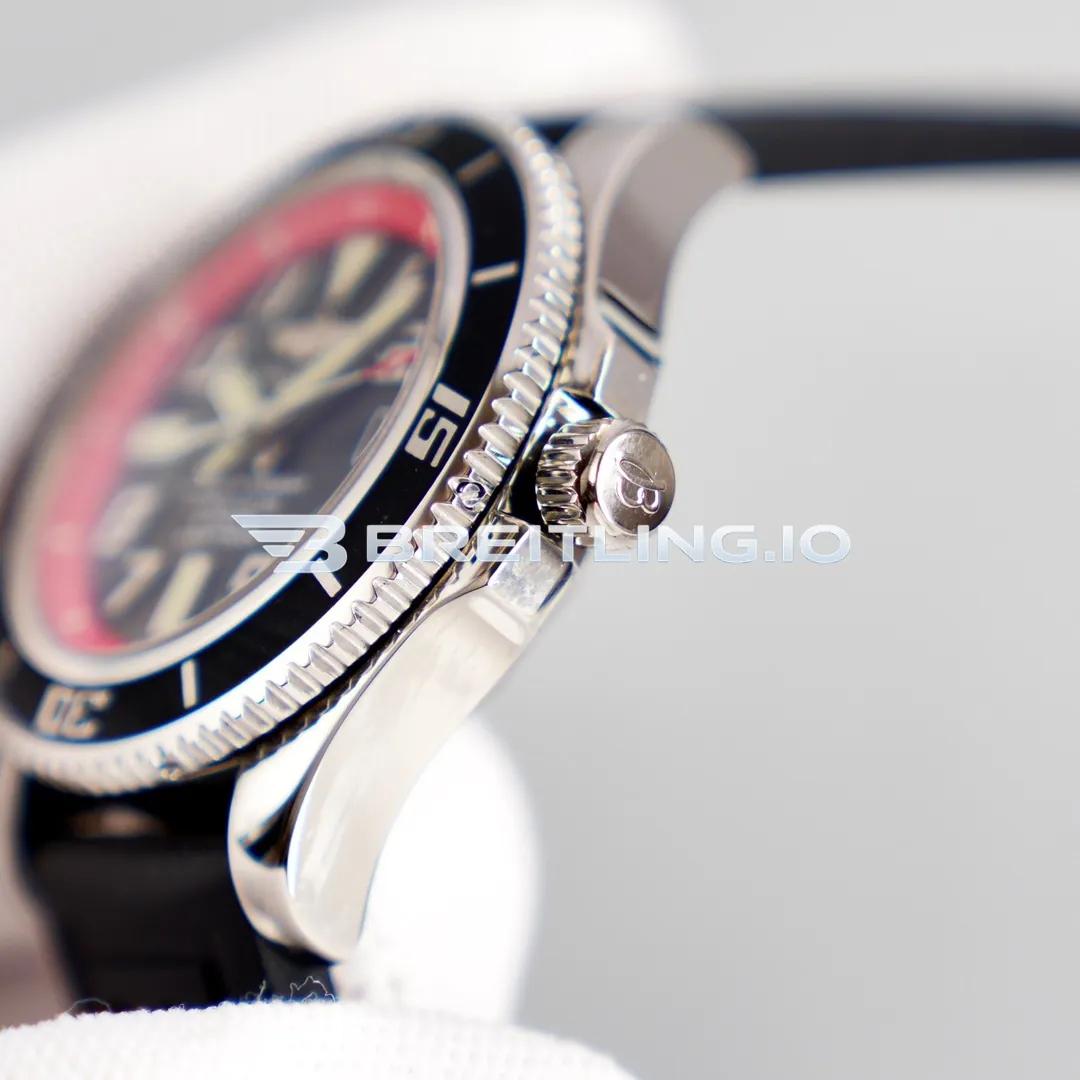 Breitling Superocean A1736402BA31 42mm Black Dial Red Inner Bezel 316L Polished Steel Case Black Rubber Strap AAAAA Replica Right View