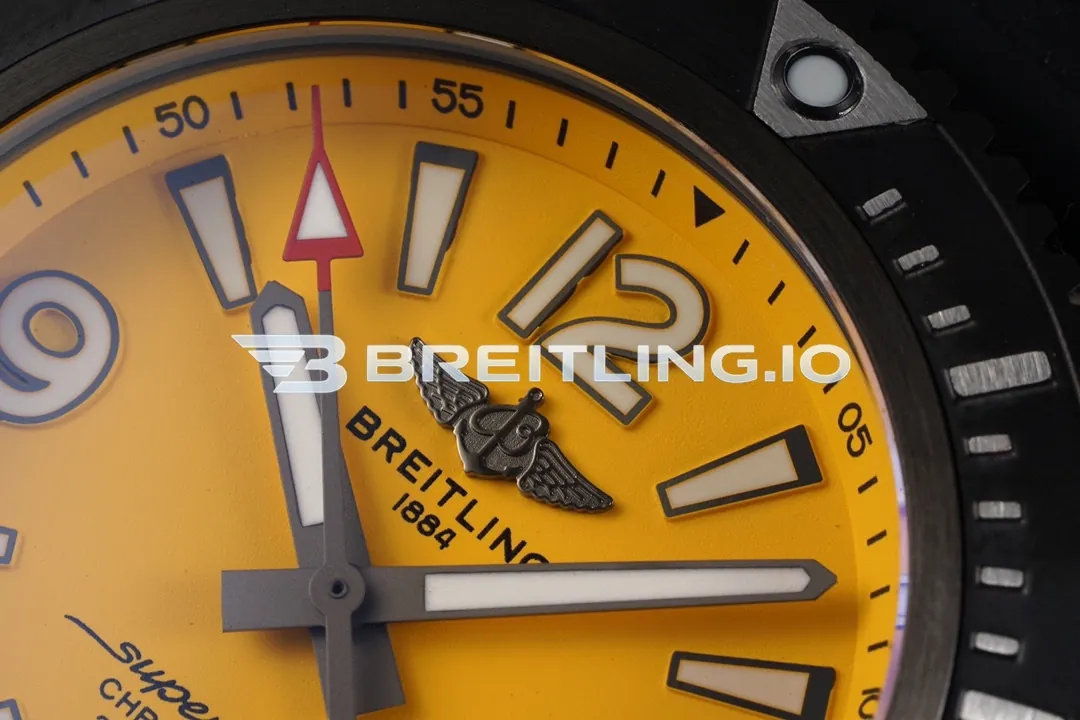Breitling Superocean M17368D71I1S2 46mm Yellow Dial Black DLC-Coated Stainless Steel Case 2824 Automatic Replica Dial Detail 2