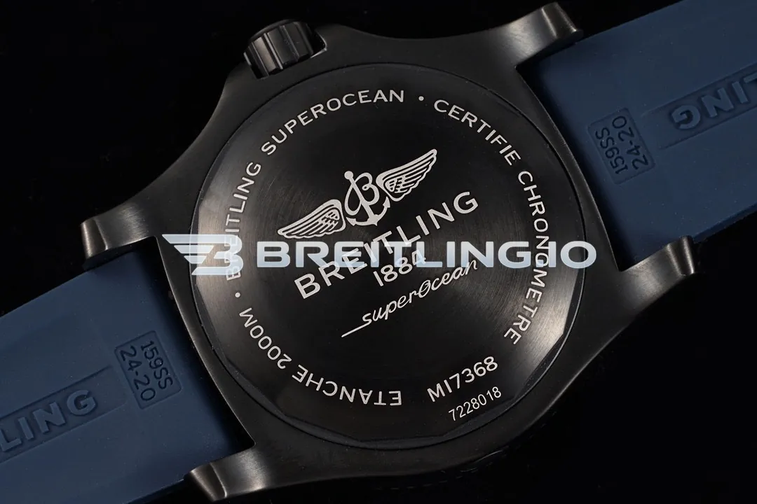 Breitling Superocean M17368D71C1S1 46mm Blue Dial Black DLC-Coated Stainless Steel Bezel 2824 Automatic Super Clone Back View